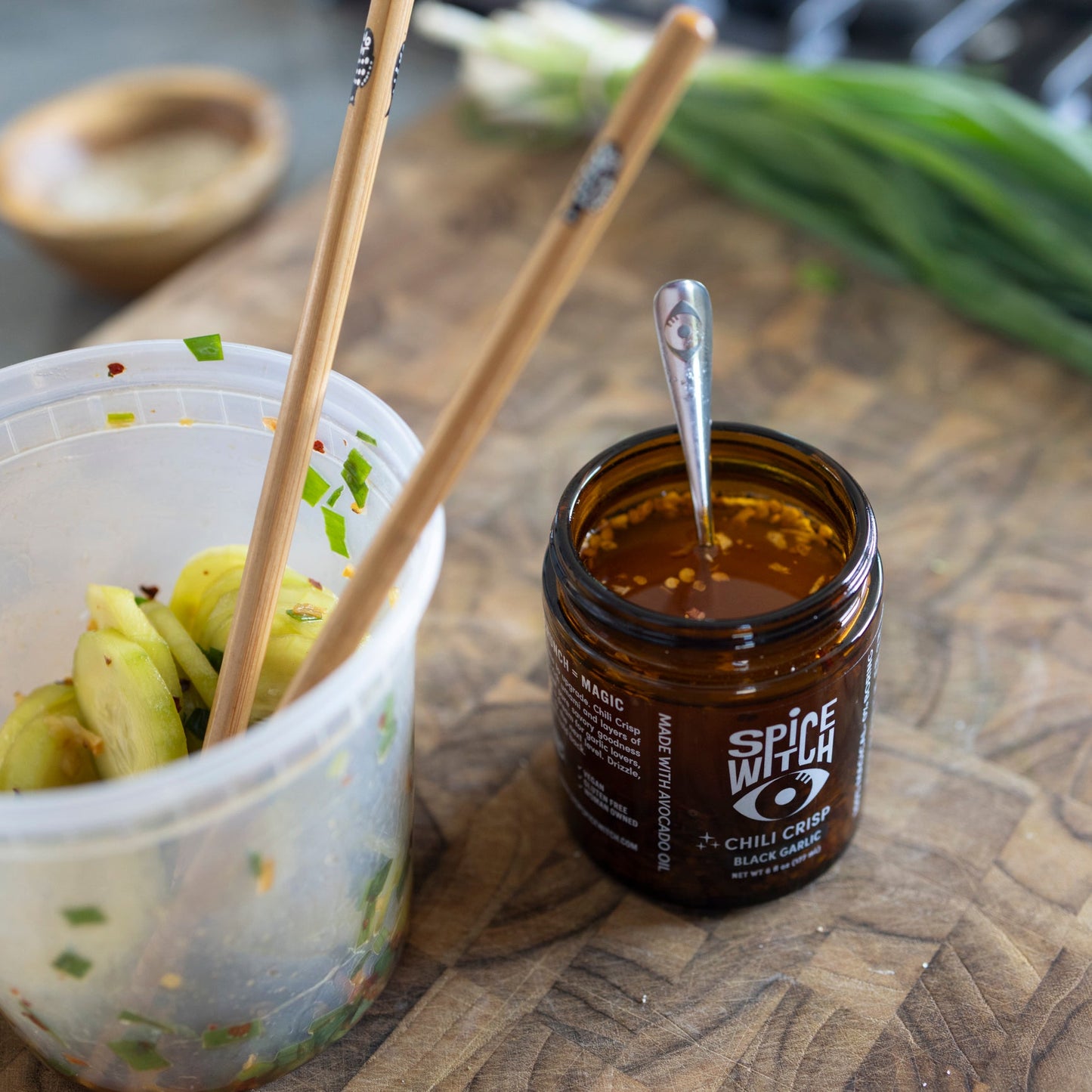 Chili Crisp- Black Garlic- Spicy Umami Condiment And Cooking Oil
