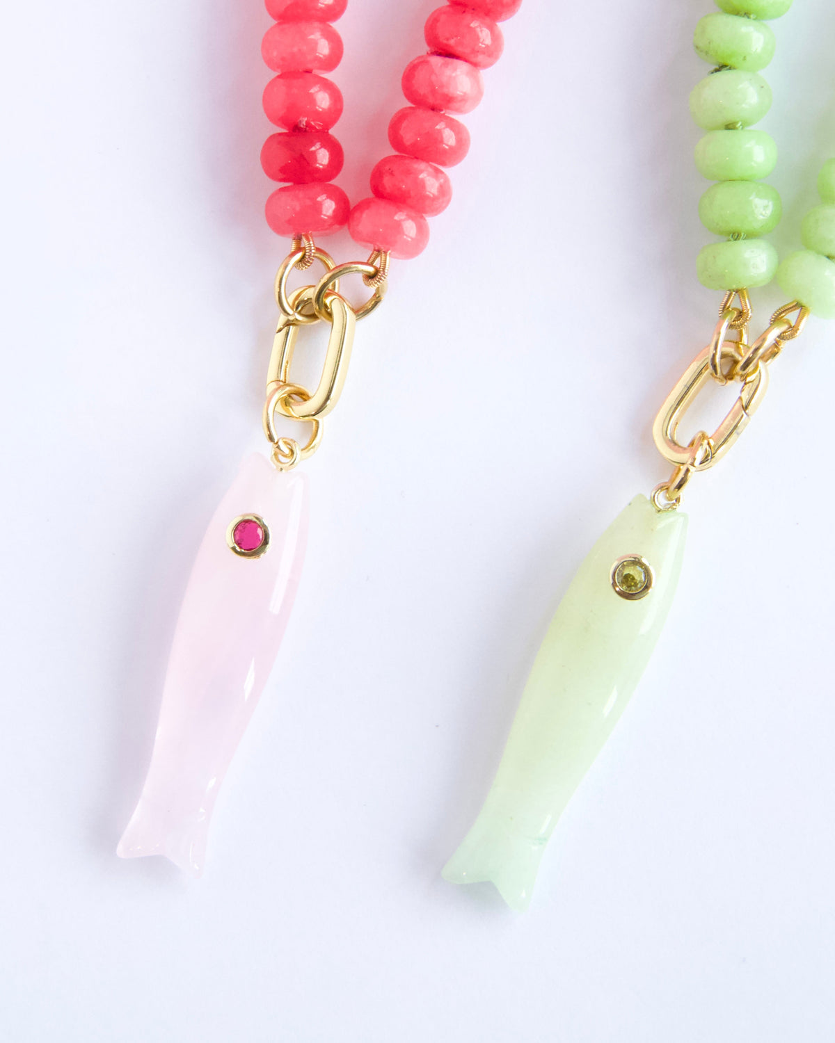 Candy Gem Fish Charm - Green Jade