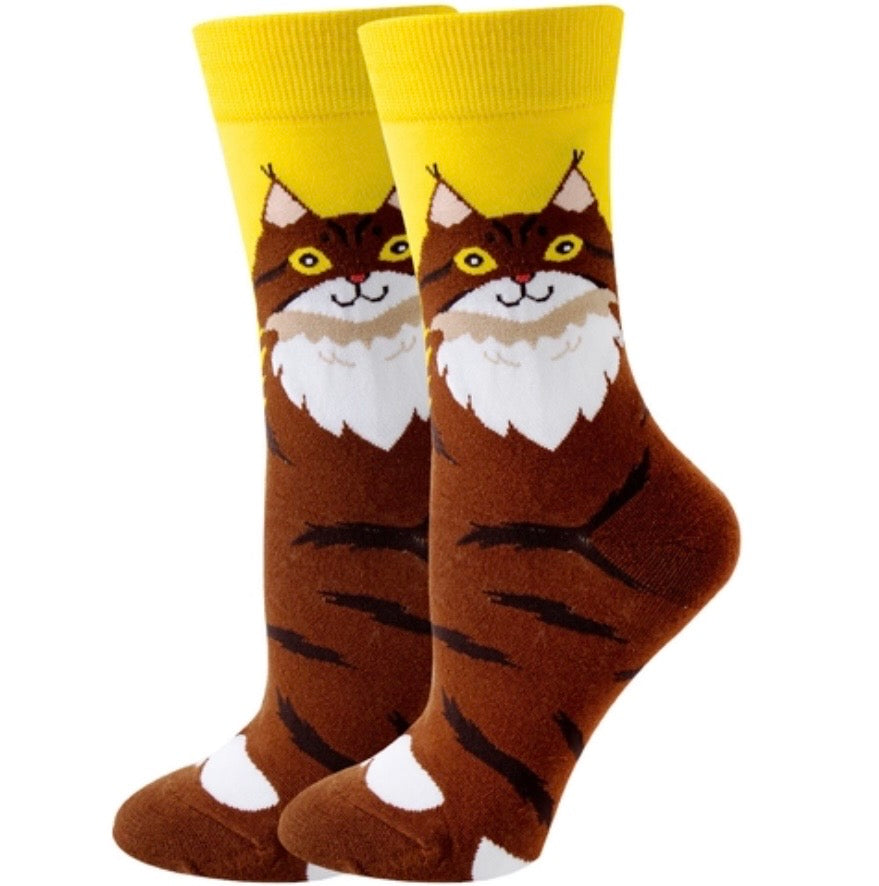 Persian Cat | Cotton Crew Socks