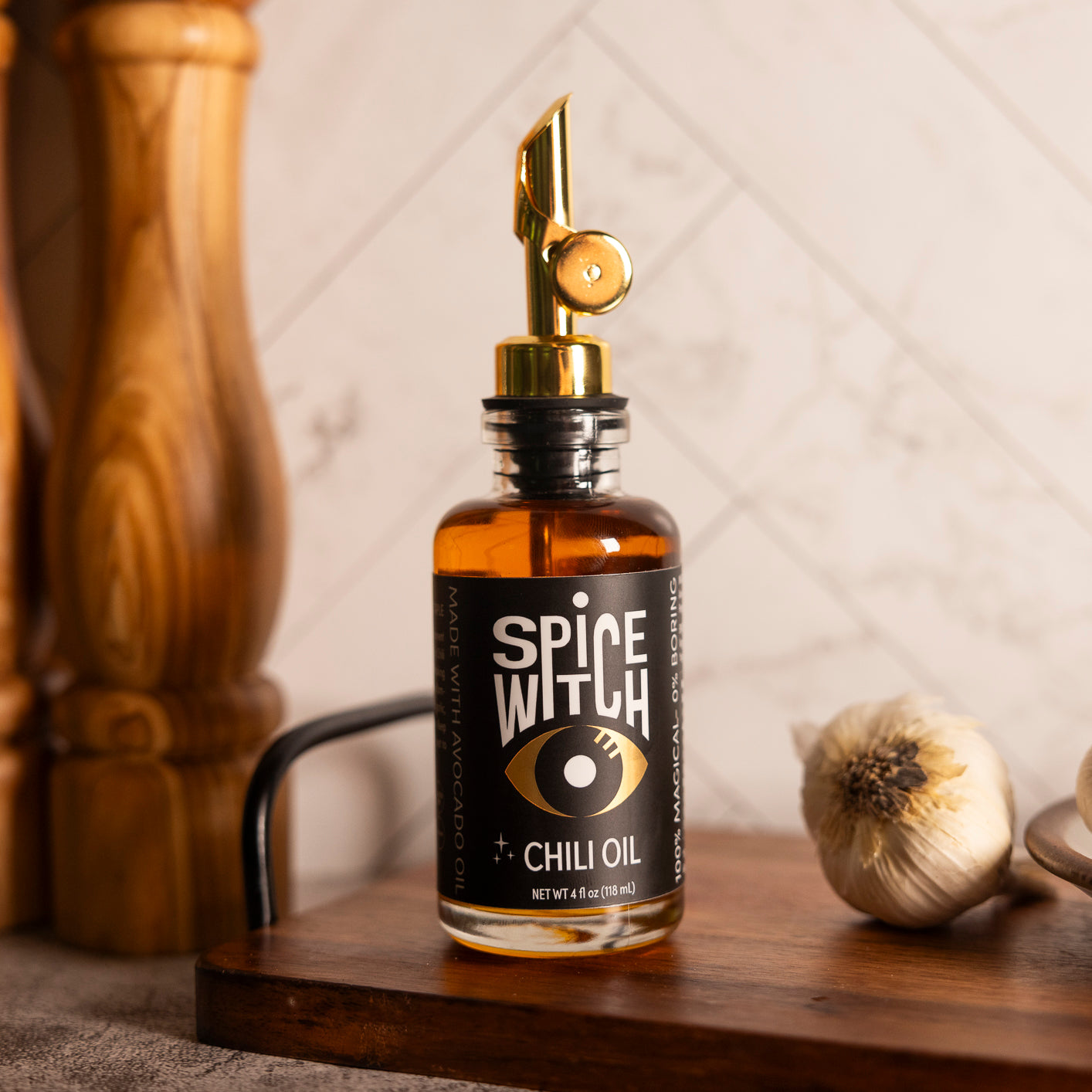 Chili Oil + Spout- Spicy Cooking Oil with Kitchen Spout