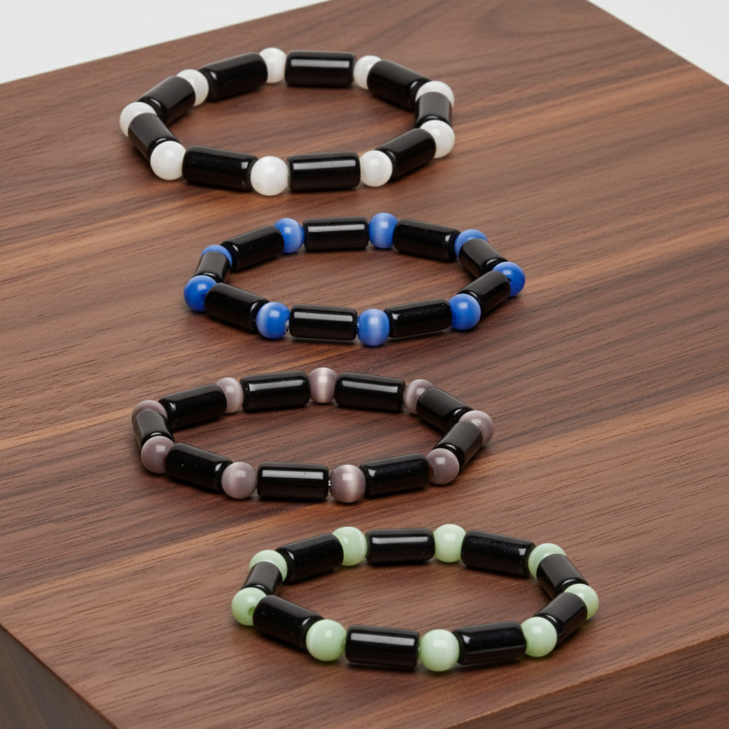 Cats Eye Glass Bead Bracelet