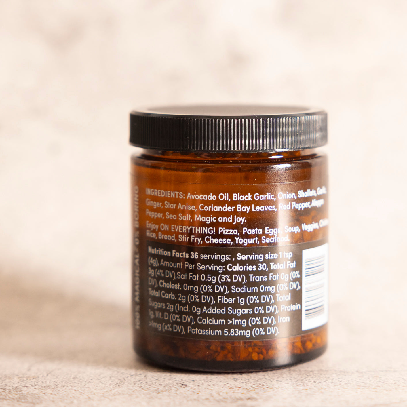 Chili Crisp- Black Garlic- Spicy Umami Condiment And Cooking Oil