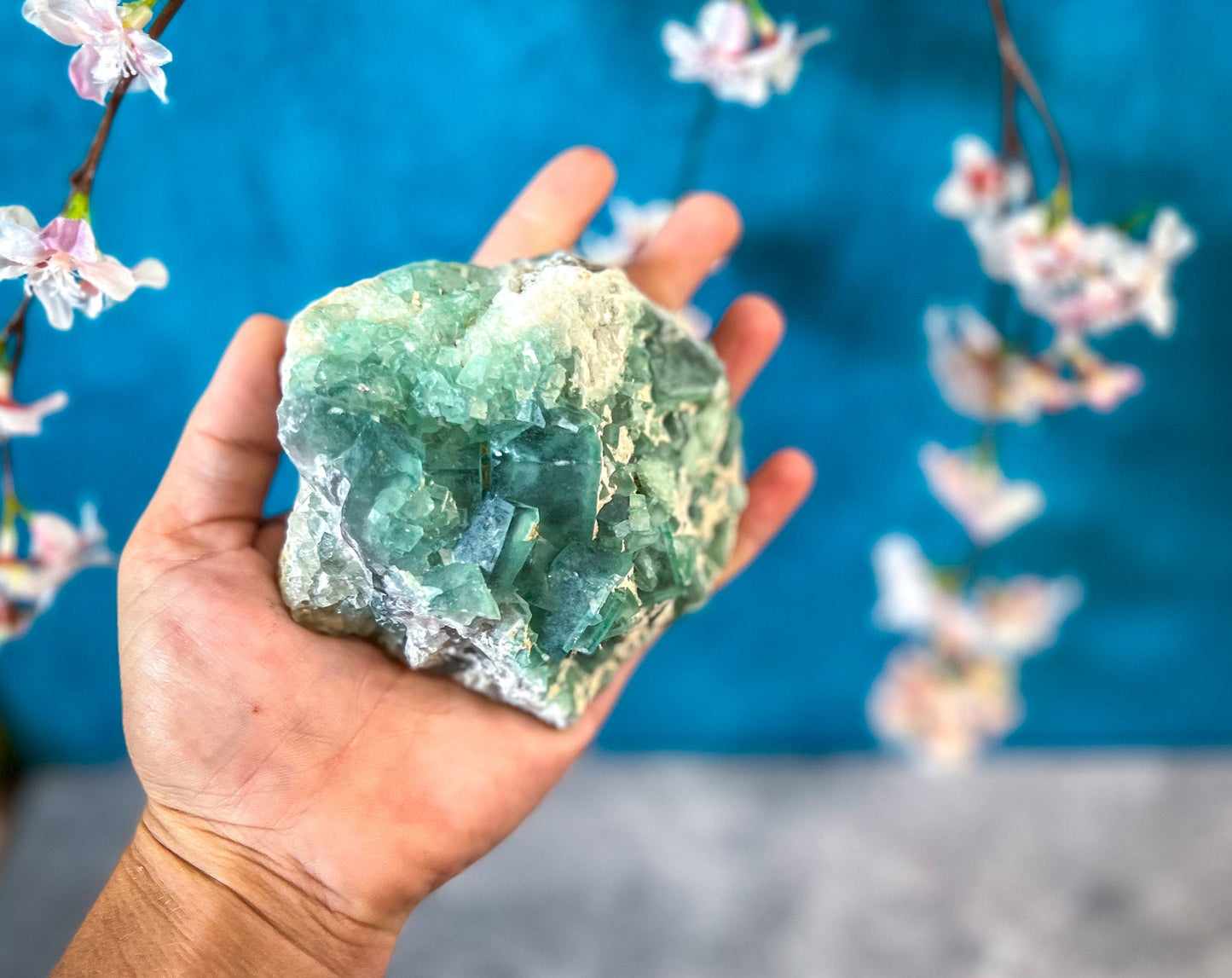 Green Cubic Fluorite Mineral Specimen, Fluorescent Minerals
