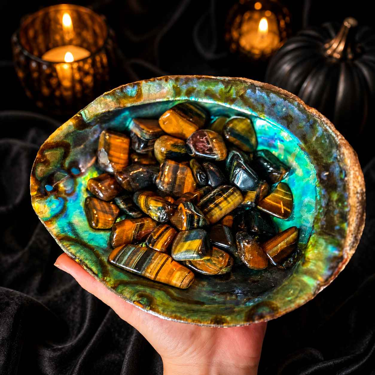 Large Gold Tigers Eye TUMBLED Stone, 1 Lb Bulk Bag, Wholesale Crystals
