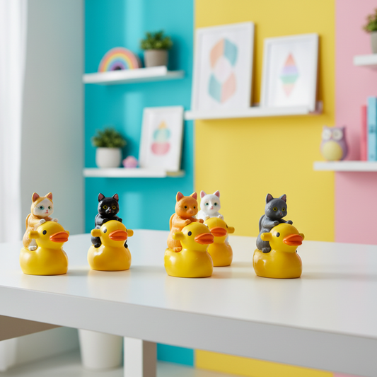 Cats Riding Ducks | Set of 5