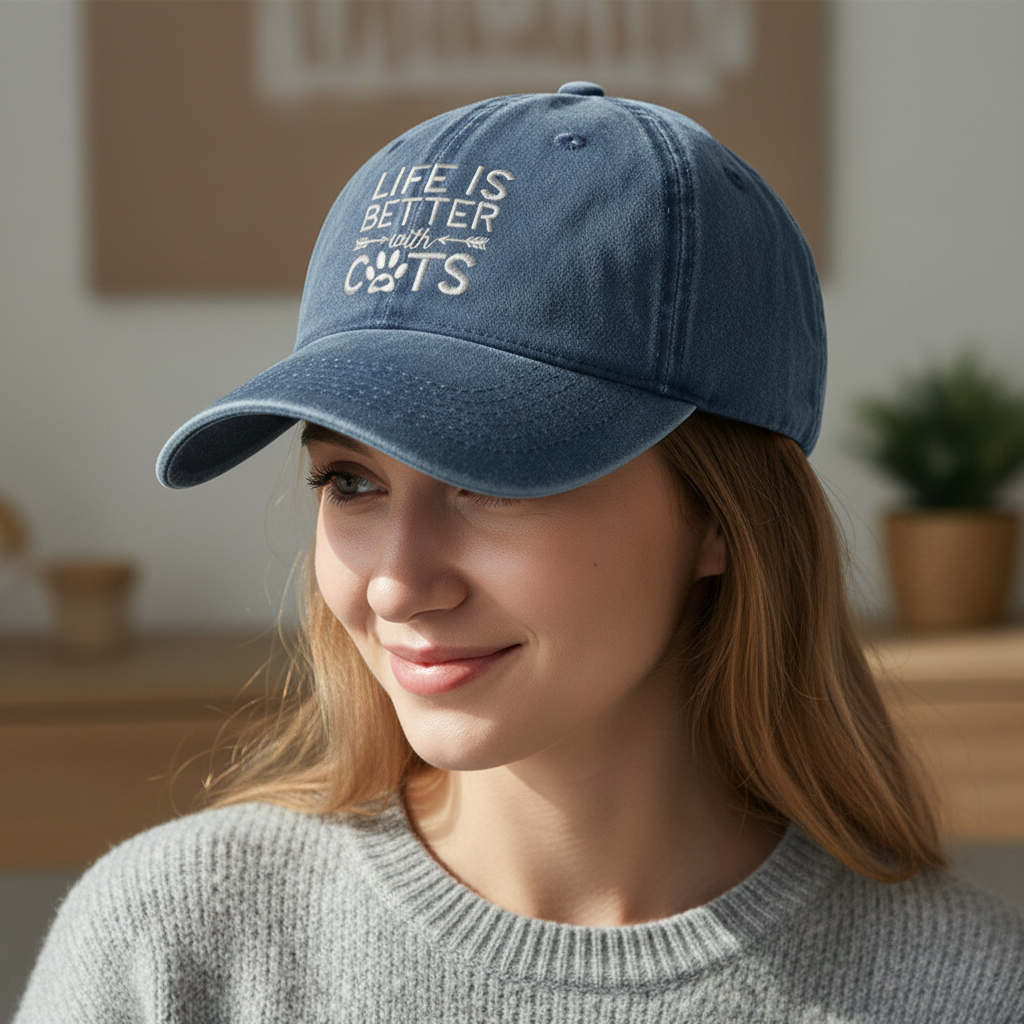Life Is Better With Cats | Embroidered Baseball Cap