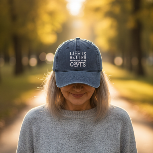 Life Is Better With Cats | Embroidered Baseball Cap