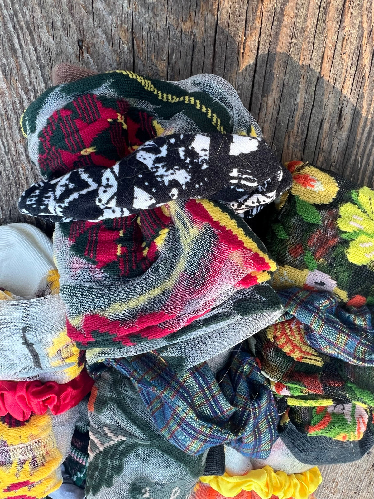 SHEER Boho Patterned Socks & Handmade Scrunchie Gift Set – Wild Marigold