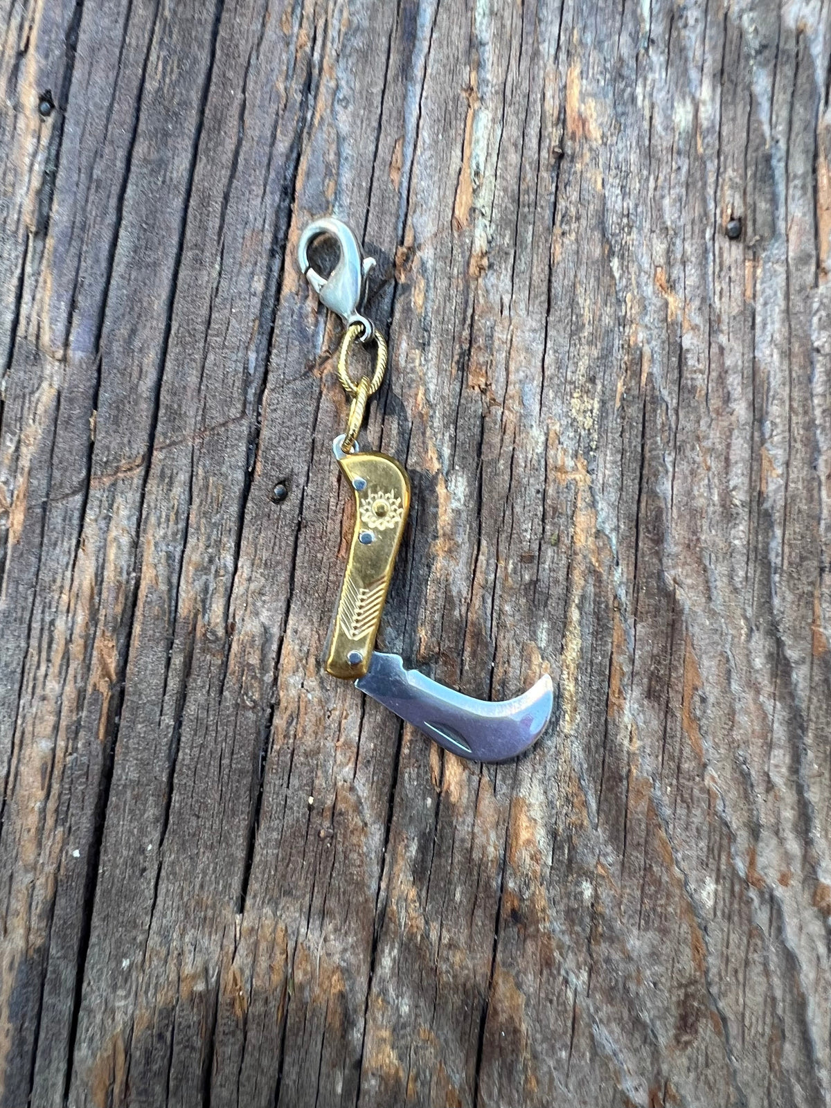 Functional Knife Charm Talisman – Mixed Metal Bespoke Charm – Wild Marigold