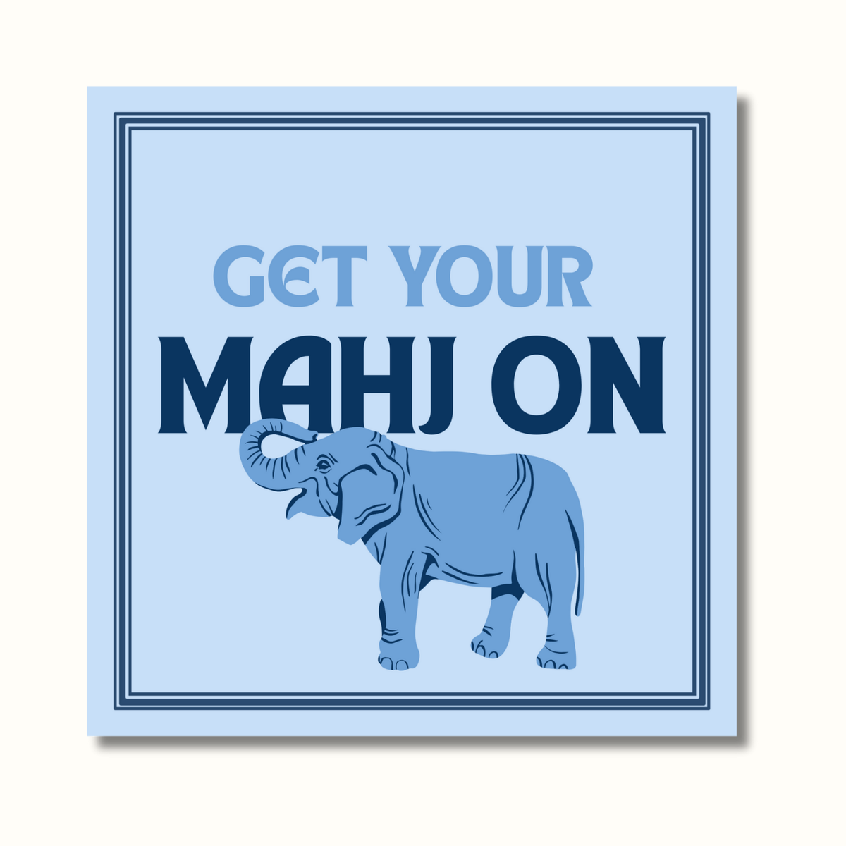 Mahjong Inspired Elephant Cocktail Napkin