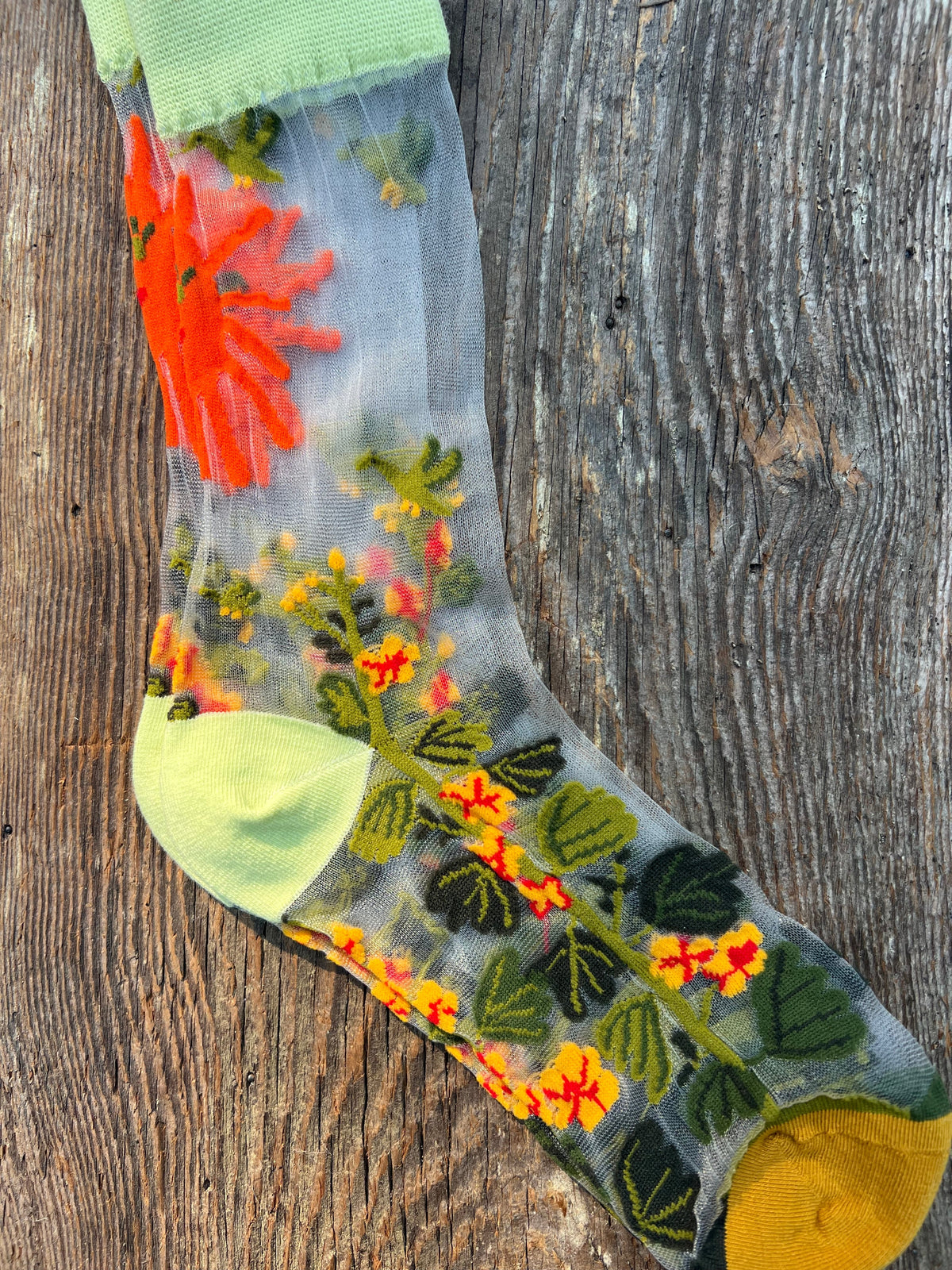 SHEER Boho Patterned Socks & Handmade Scrunchie Gift Set – Wild Marigold
