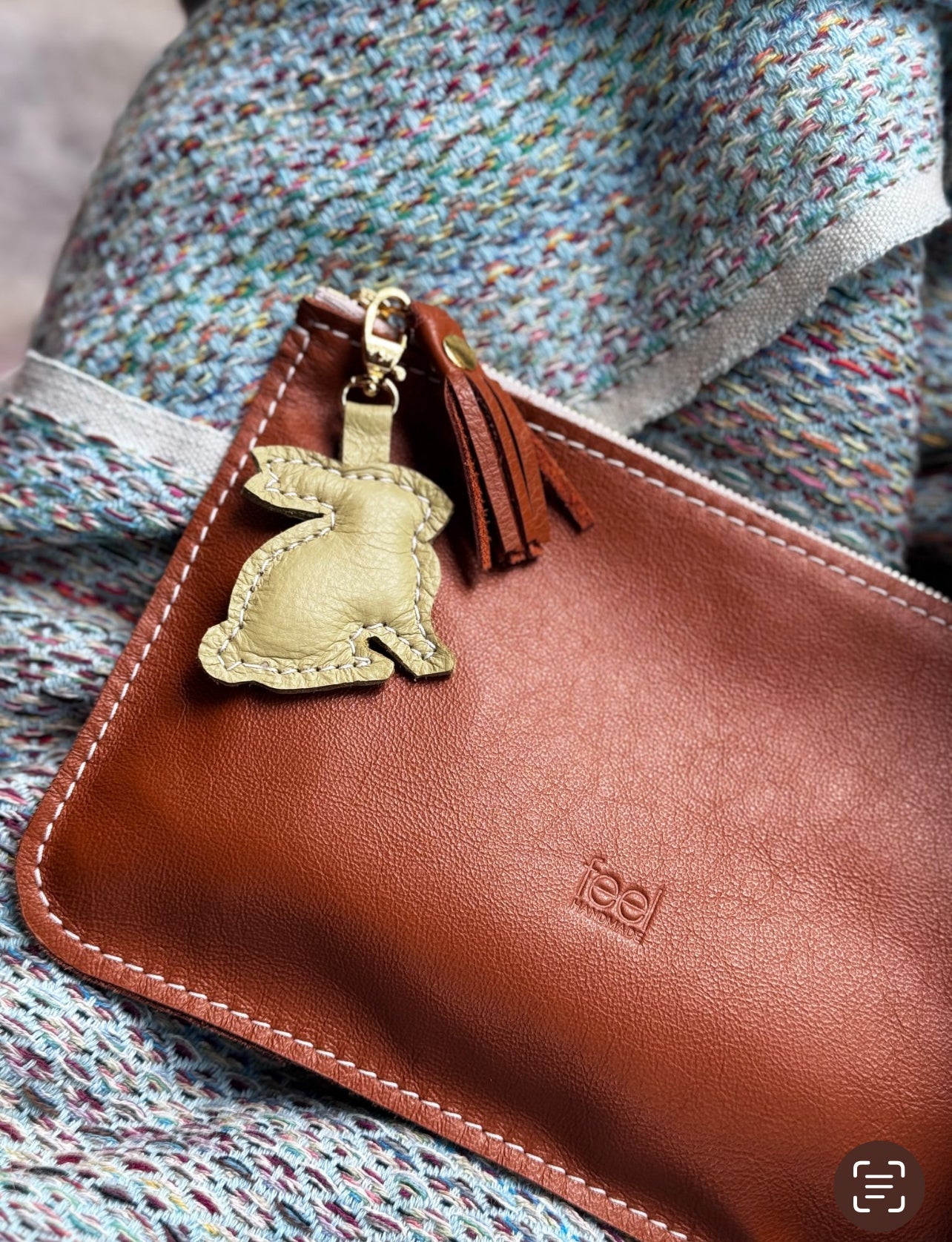 Leather Bunny Charm