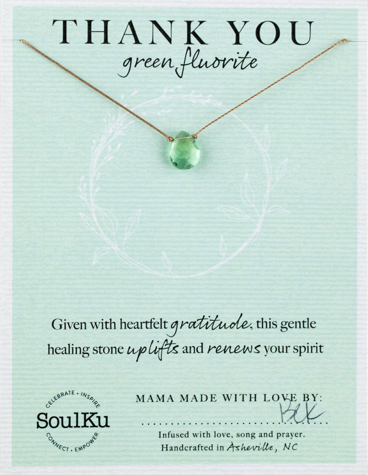 Green Fluorite Soul‑Full of Light Necklace — Thank You