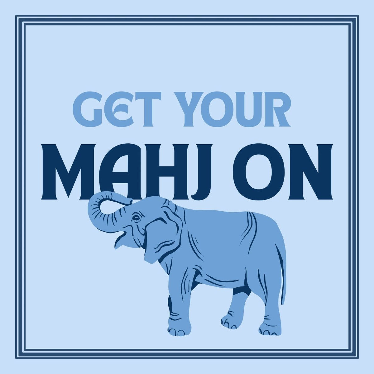 Mahjong Inspired Elephant Cocktail Napkin