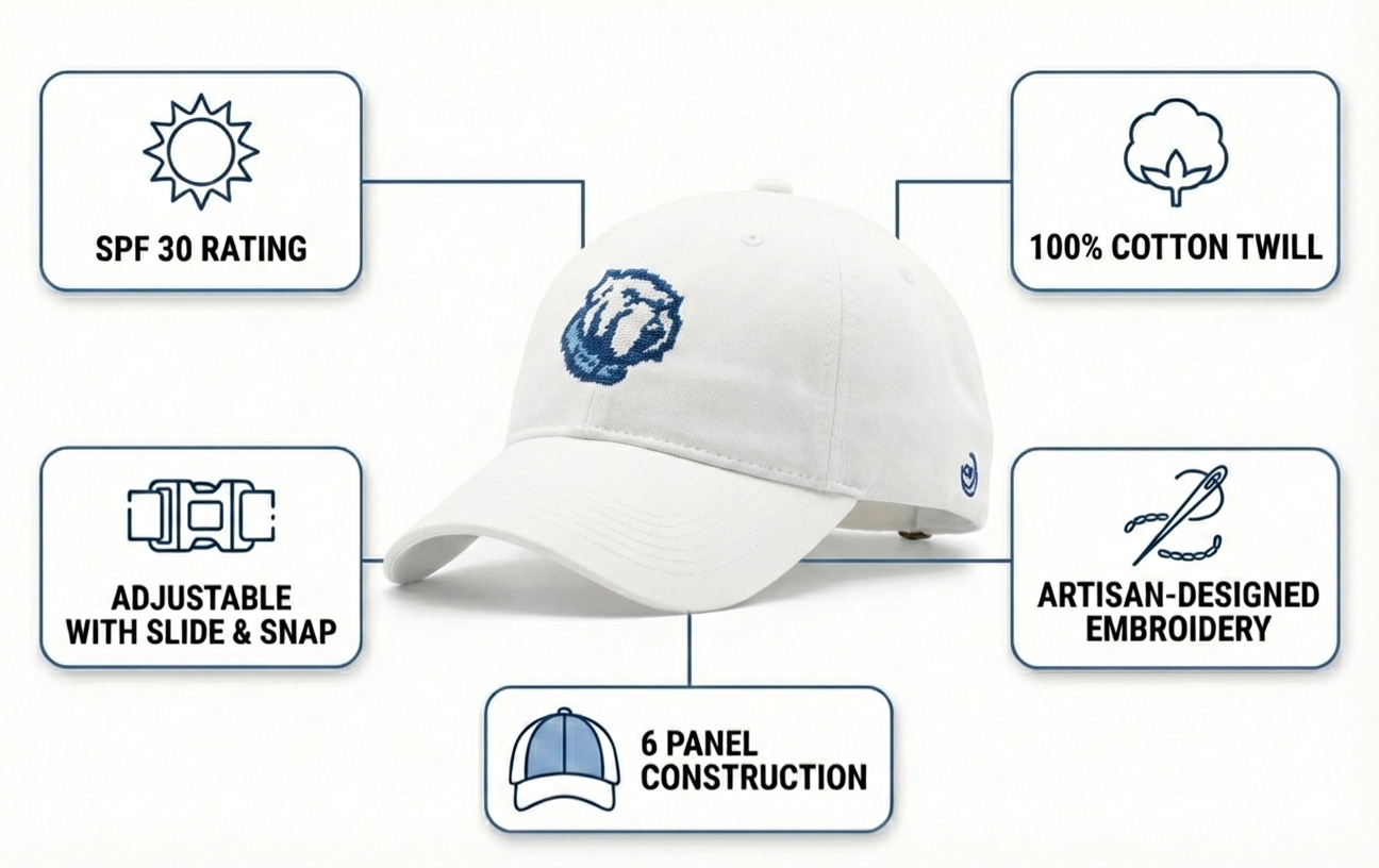Citadel Bulldog Mascot Twill Embroidered Brim Hat Cap