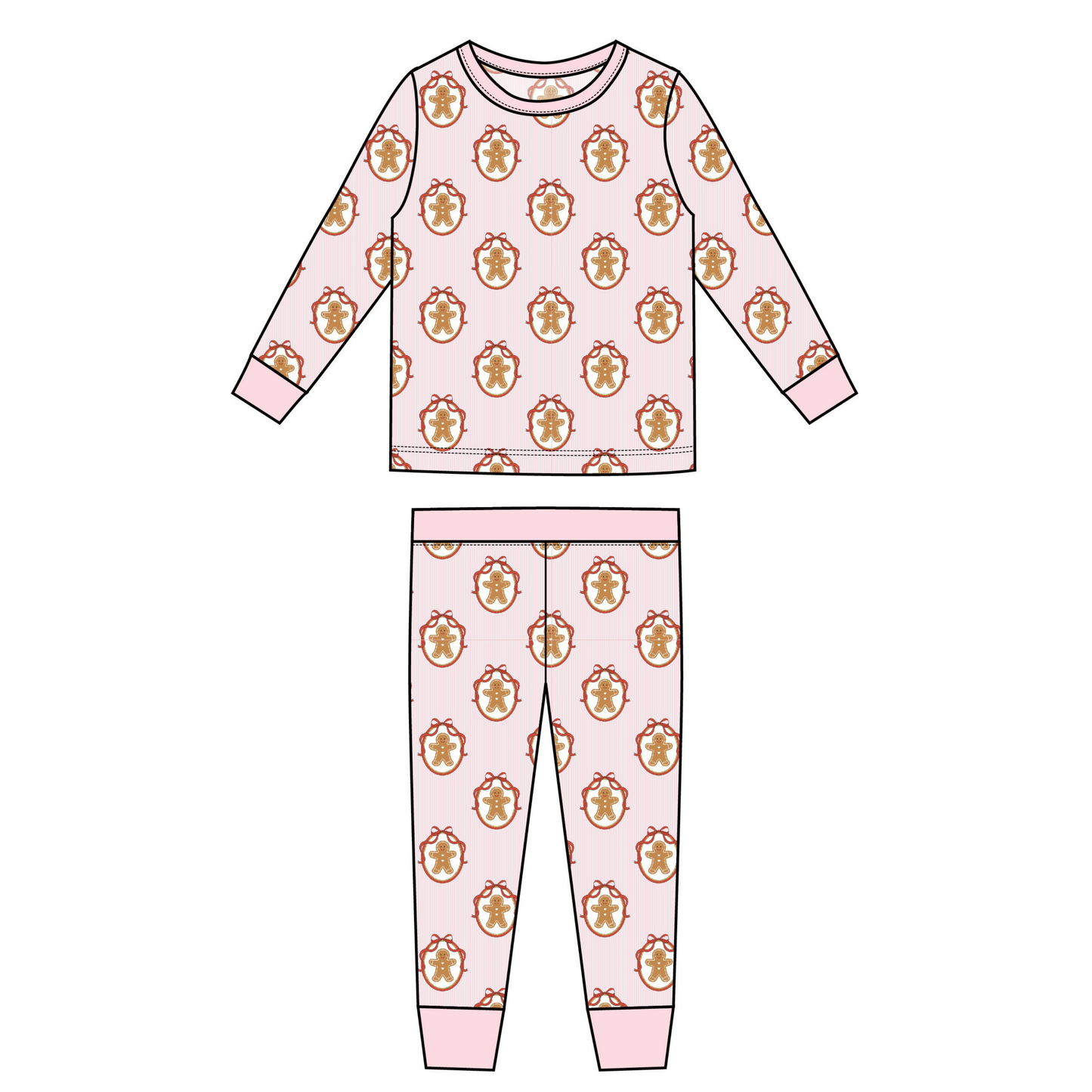 Pink Gingerbread Toddler PJs