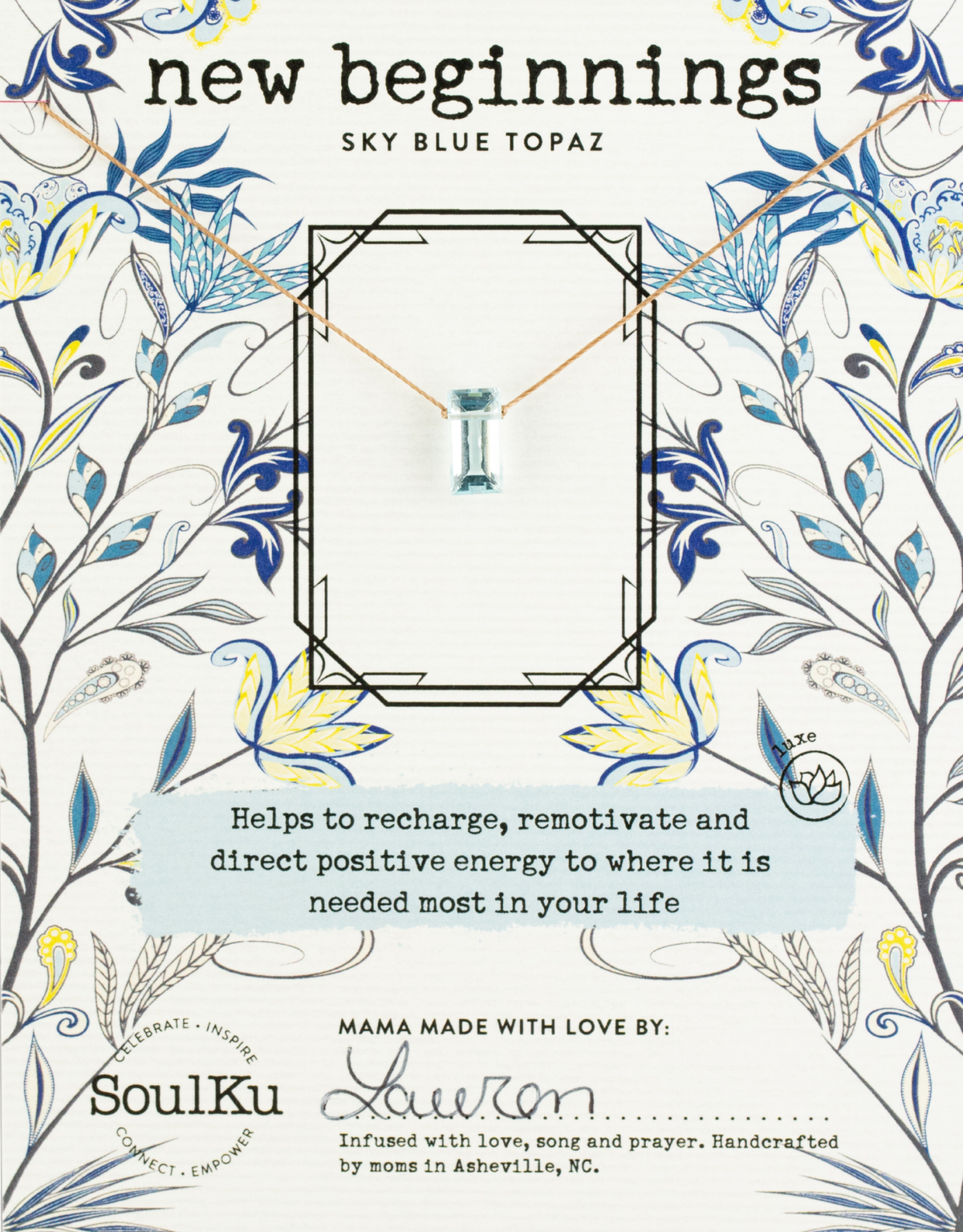 Sky Blue Topaz Refined Necklace — New Beginnings