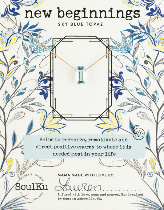 Sky Blue Topaz Refined Necklace — New Beginnings
