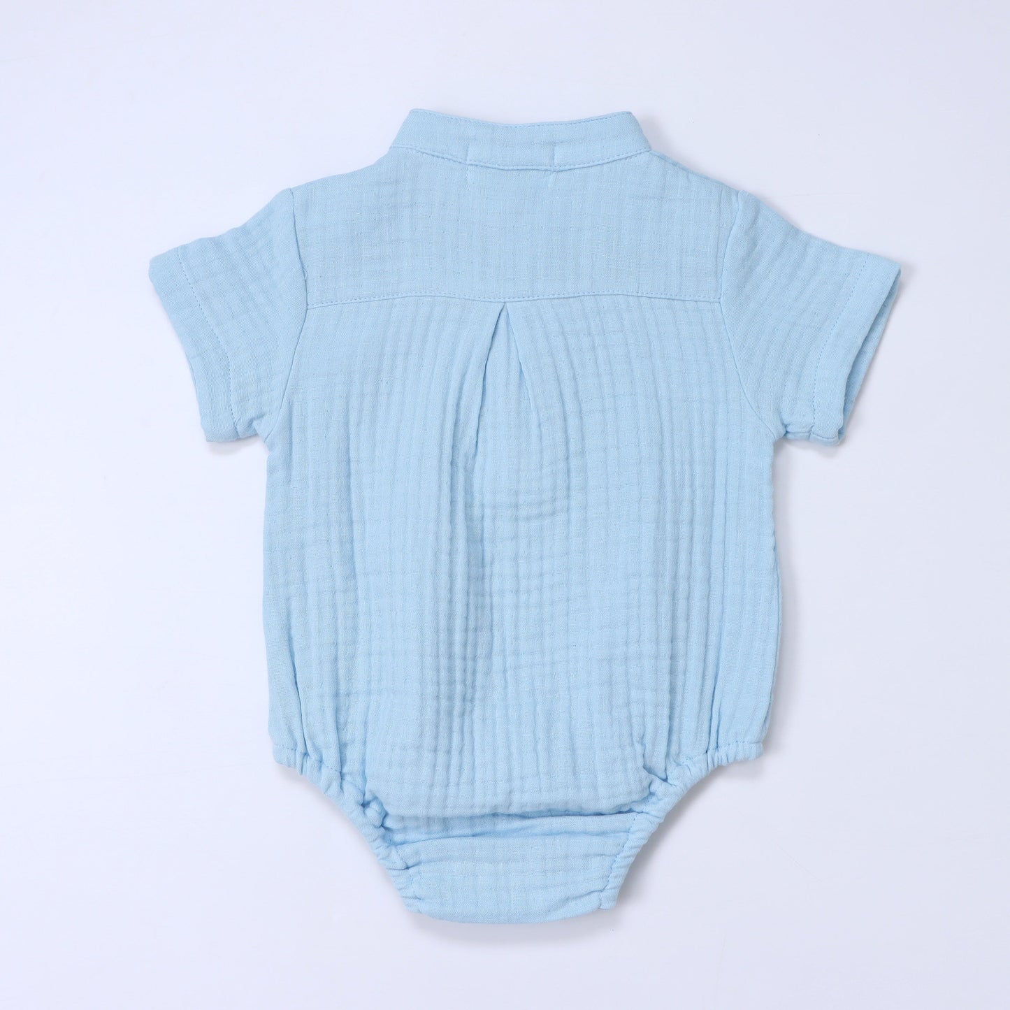 HeyPeacock Baby Romper, 100% Muslin Cotton, Boy (Blue)
