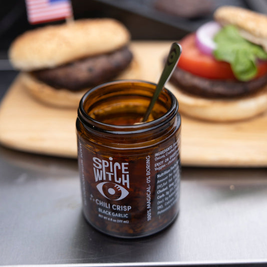 Chili Crisp- Black Garlic- Spicy Umami Condiment And Cooking Oil