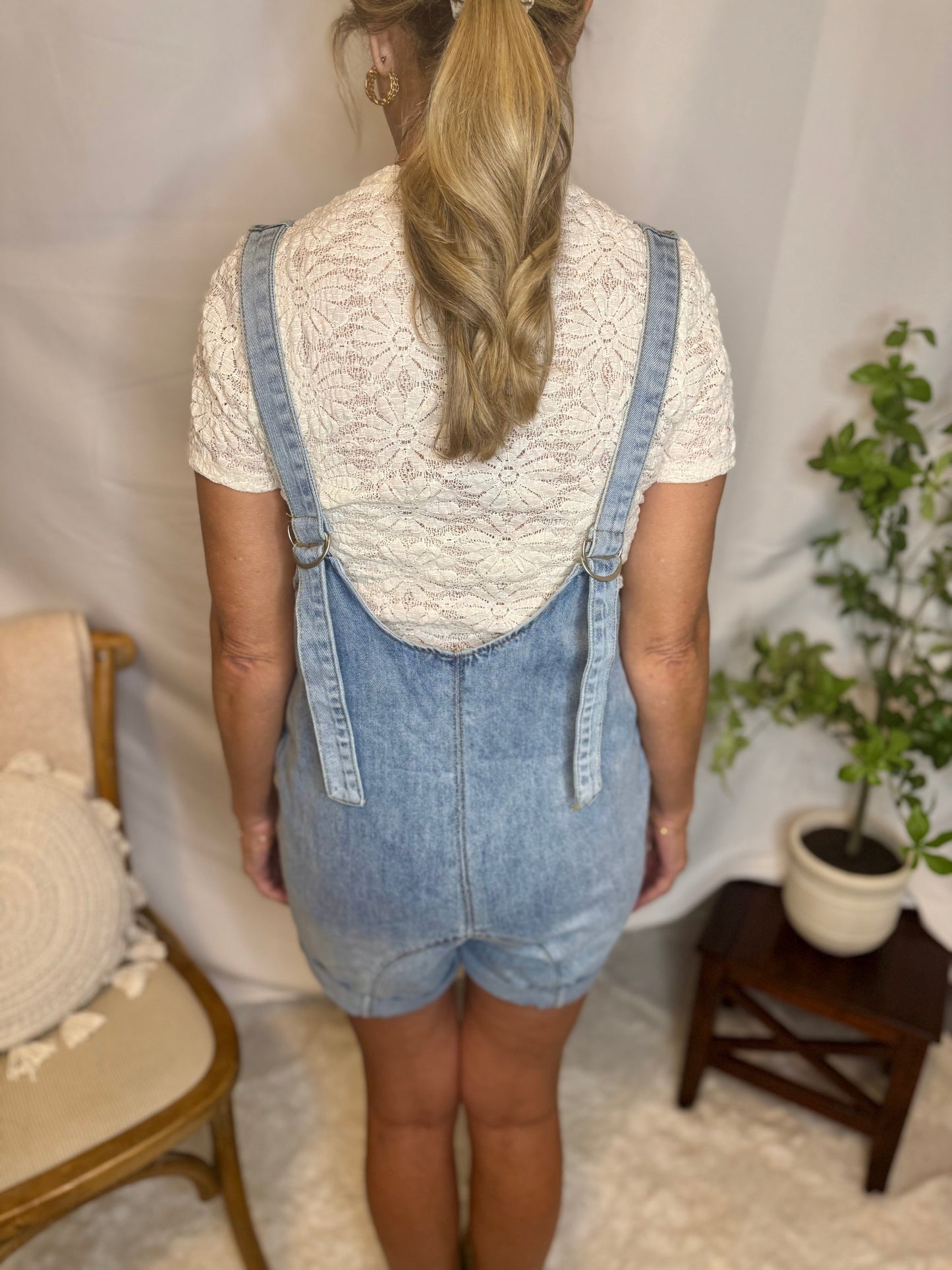 Denim Short Overalls