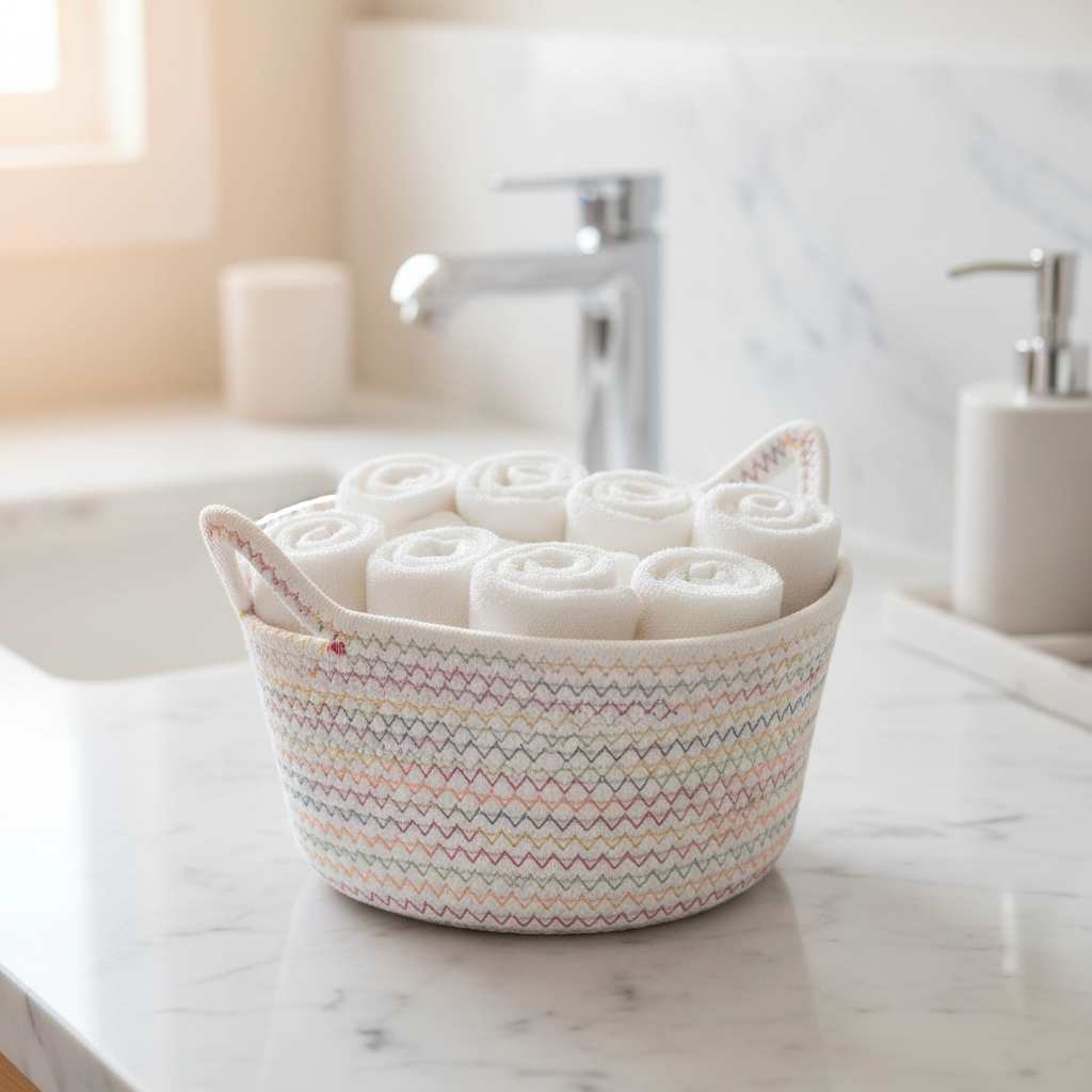 Multicolor Cat Ears Basket | Small Round