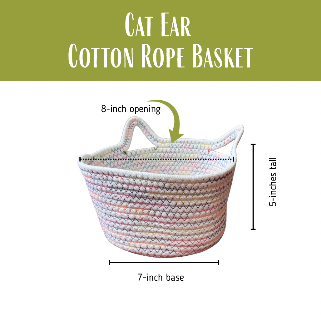 Multicolor Cat Ears Basket | Small Round
