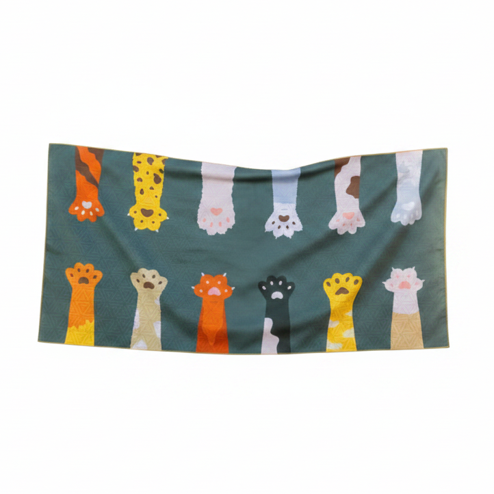 Microfiber Beach Towel | Cat Paws
