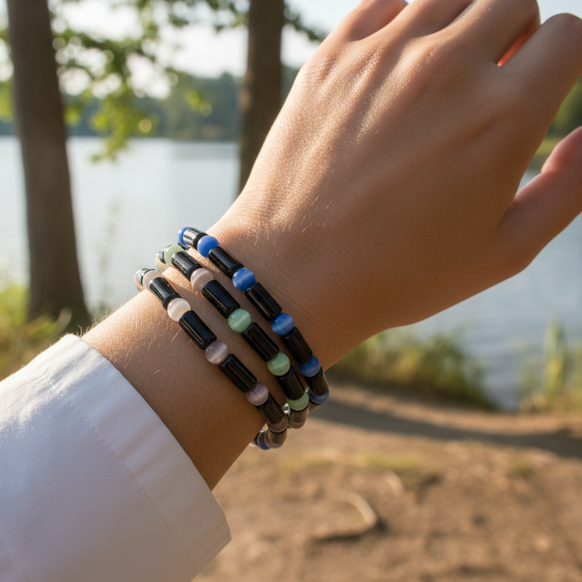 Cats Eye Glass Bead Bracelet