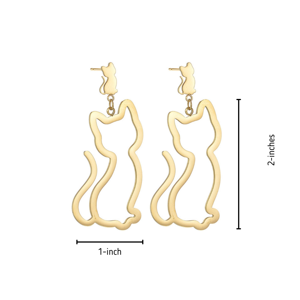 Cat Squared | 14k Gold Plated Earrings