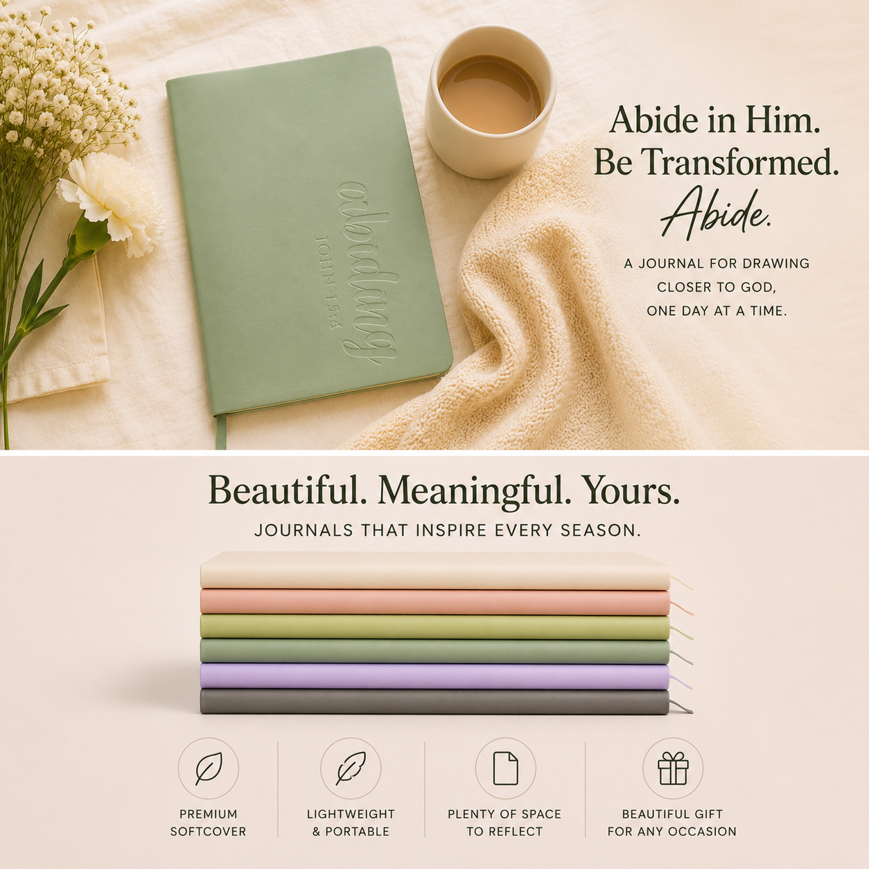 Journal: HeyPeacock Journal, PREMIUM Soft Leather - ABIDING