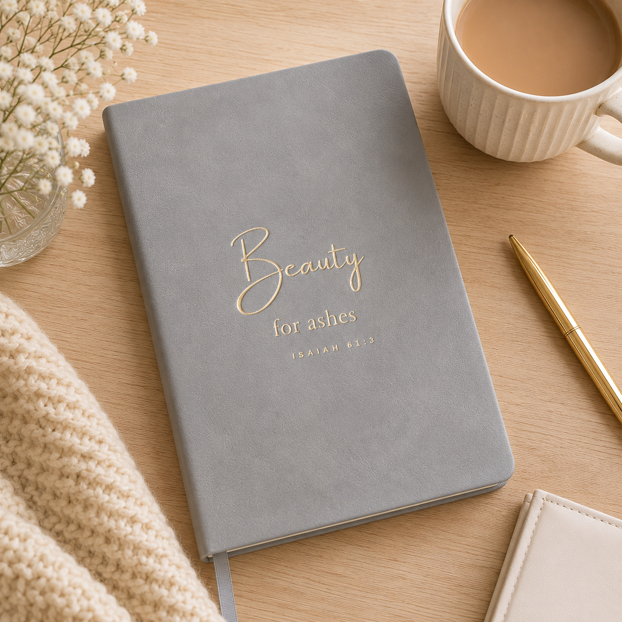 Journal: HeyPeacock Journal, PREMIUM Soft Leather - BEAUTY FOR ASHES