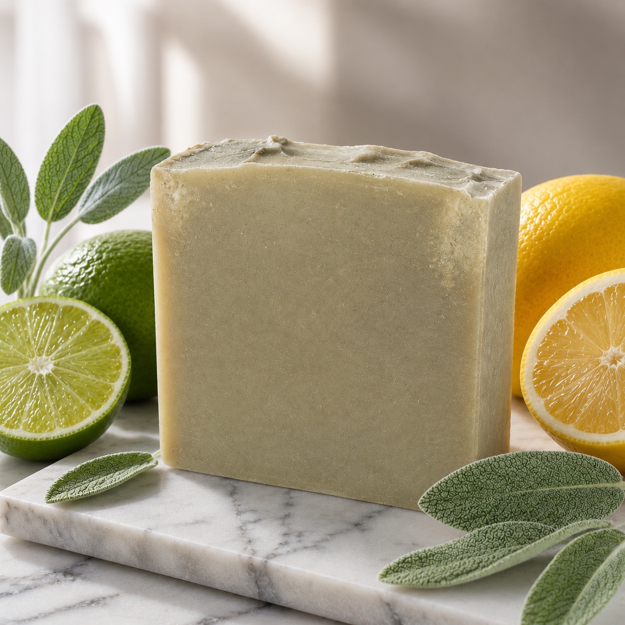 Citrus & Sage Artisan Soap| Lemon Lime Scented Handmade Soap