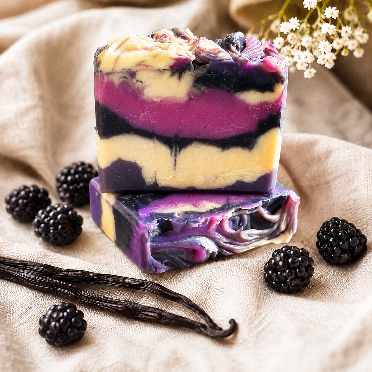 Bluffton Bubbles Artisan Soap| Black Raspberry Vanilla Scented Handmade Soap