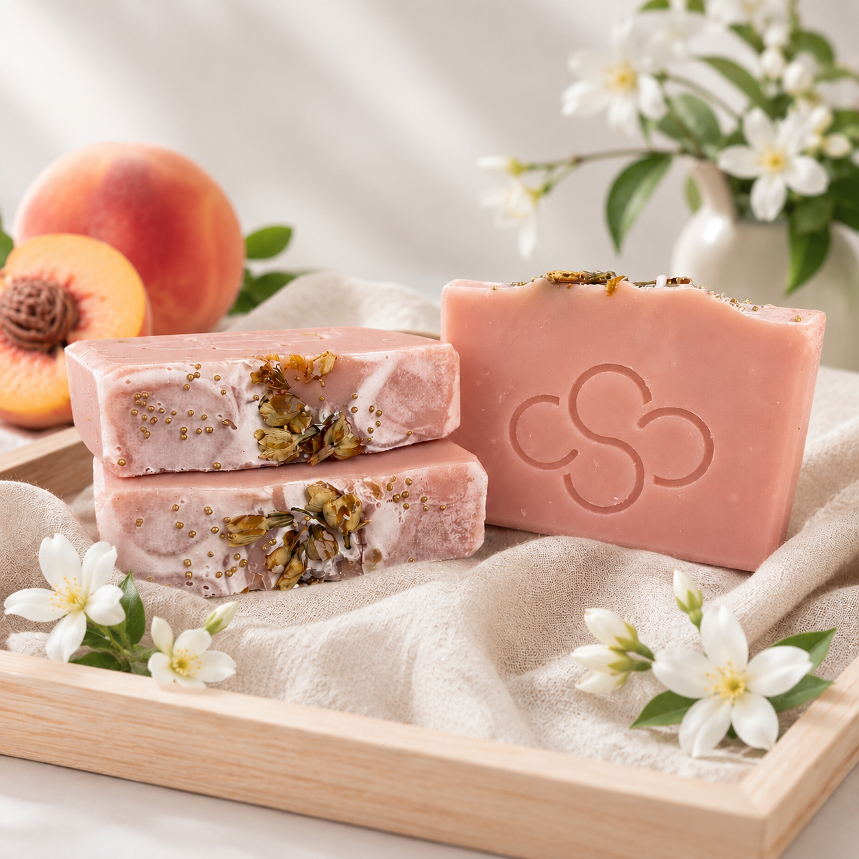 Georgia Peach Artisan Soap | Peach Champagne Scented Handmade Soap