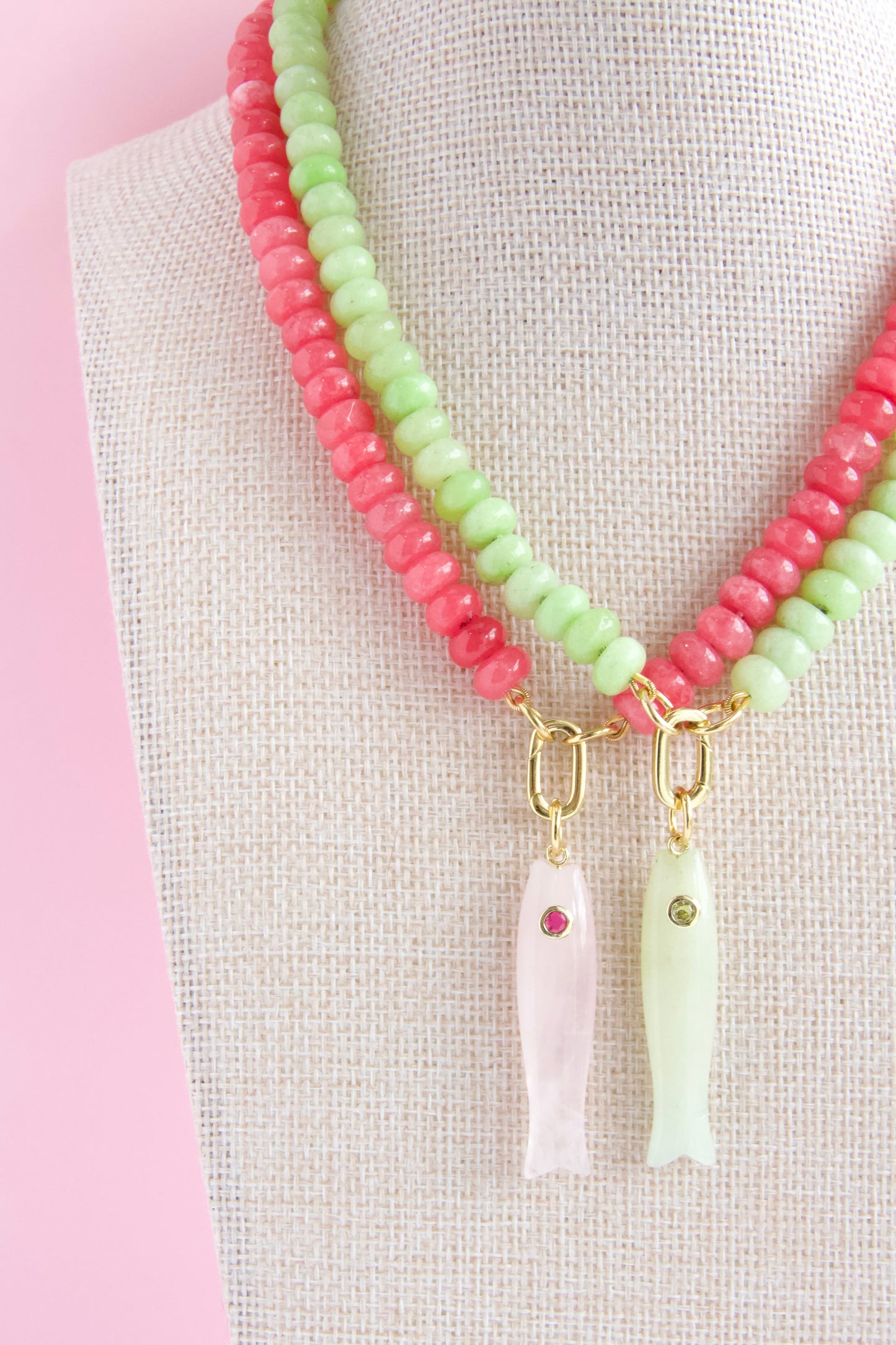Candy Gem Fish Charm - Green Jade