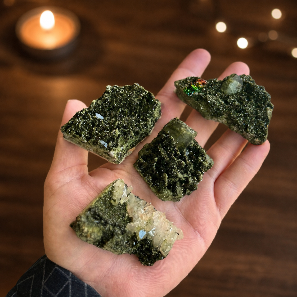 Forest Epidote Specimens from Turkey, Epidote and Quartz, Epidote Clusters