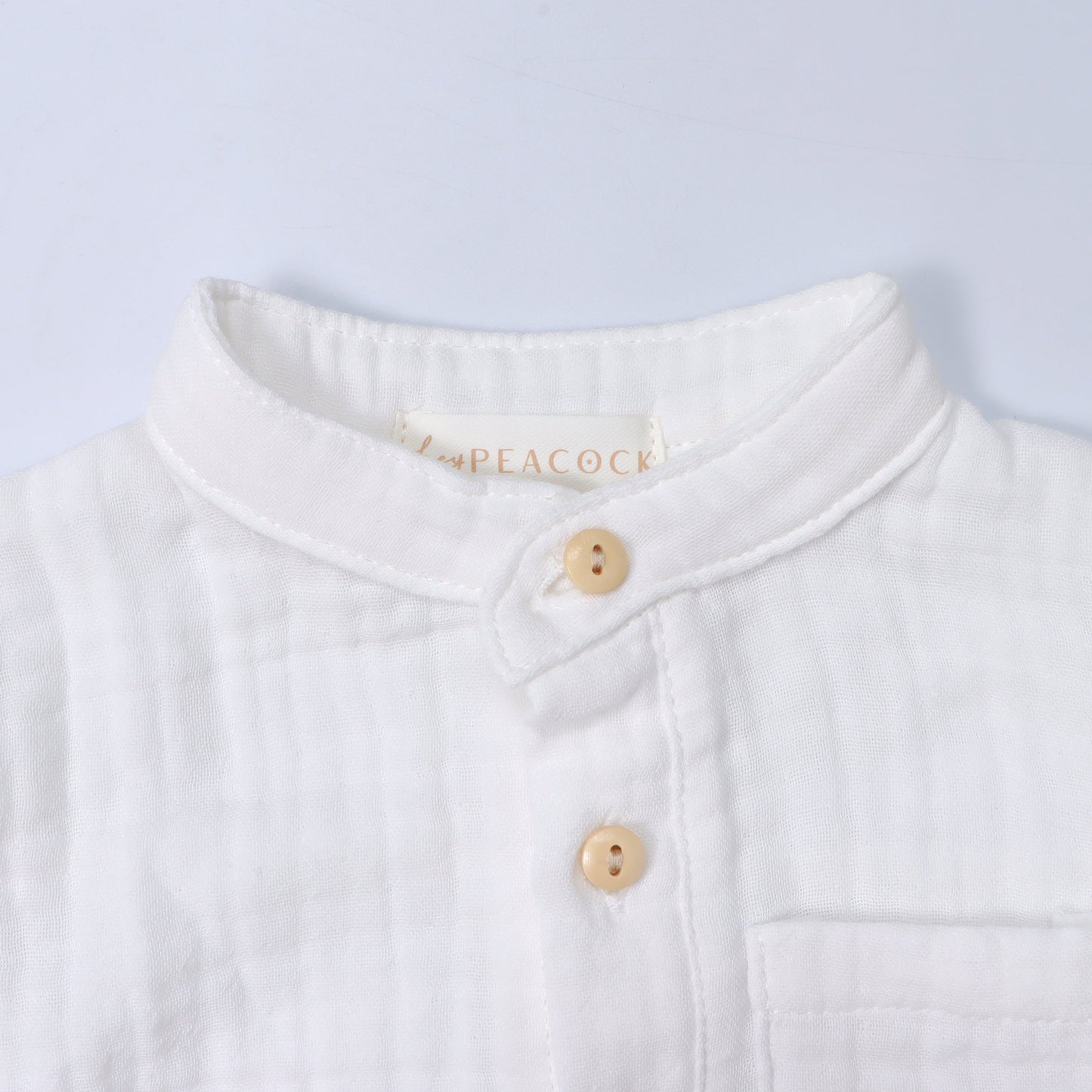 HeyPeacock Baby Romper, 100% Muslin Cotton, Boy (White)