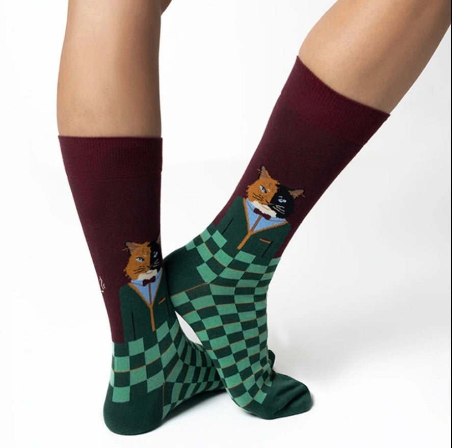 Gentleman Cat | Unisex Crew Socks