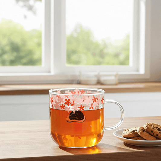 Glass Cat Mug | Sakura Cat Mug