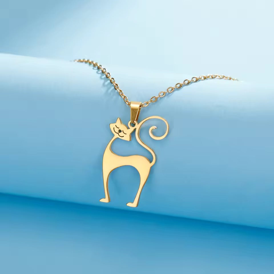 Atomic Cat Stainless Necklace | Gold or Silver