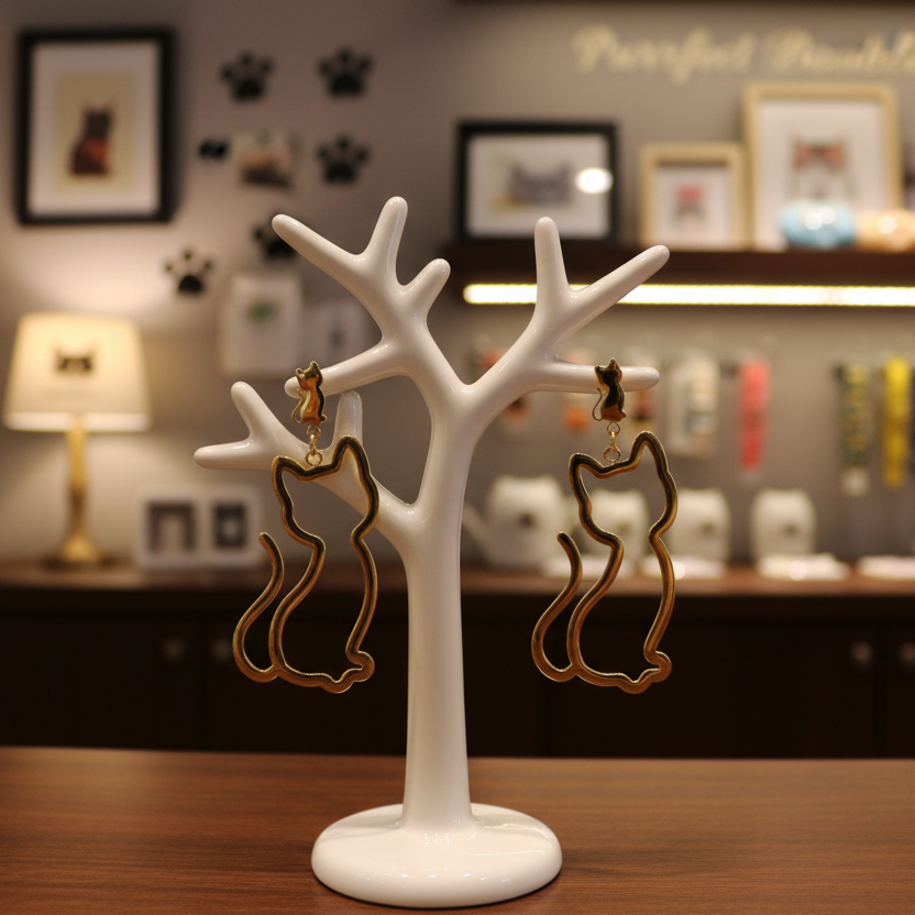 Cat Squared | 14k Gold Plated Earrings
