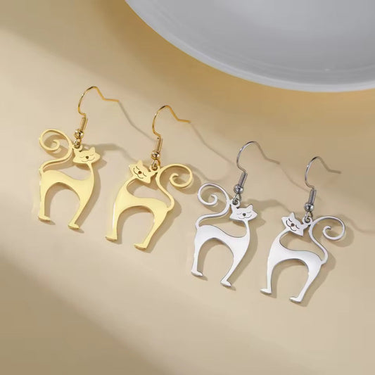 Atomic Cat Stainless Earrings