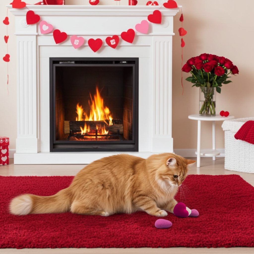 Eco-Friendly Wool Felt Heart Cat Toys - Set of 2