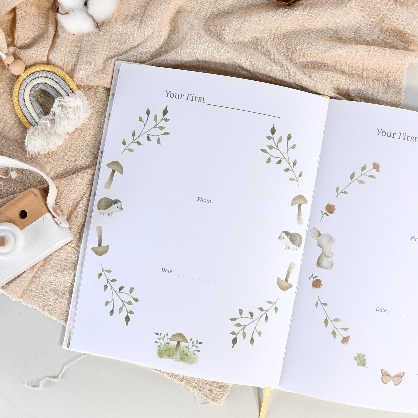 The Story of You: Fearfully and Wonderfully Made (Forest Friends) - Linen Baby Keepsake Book with Storage Box