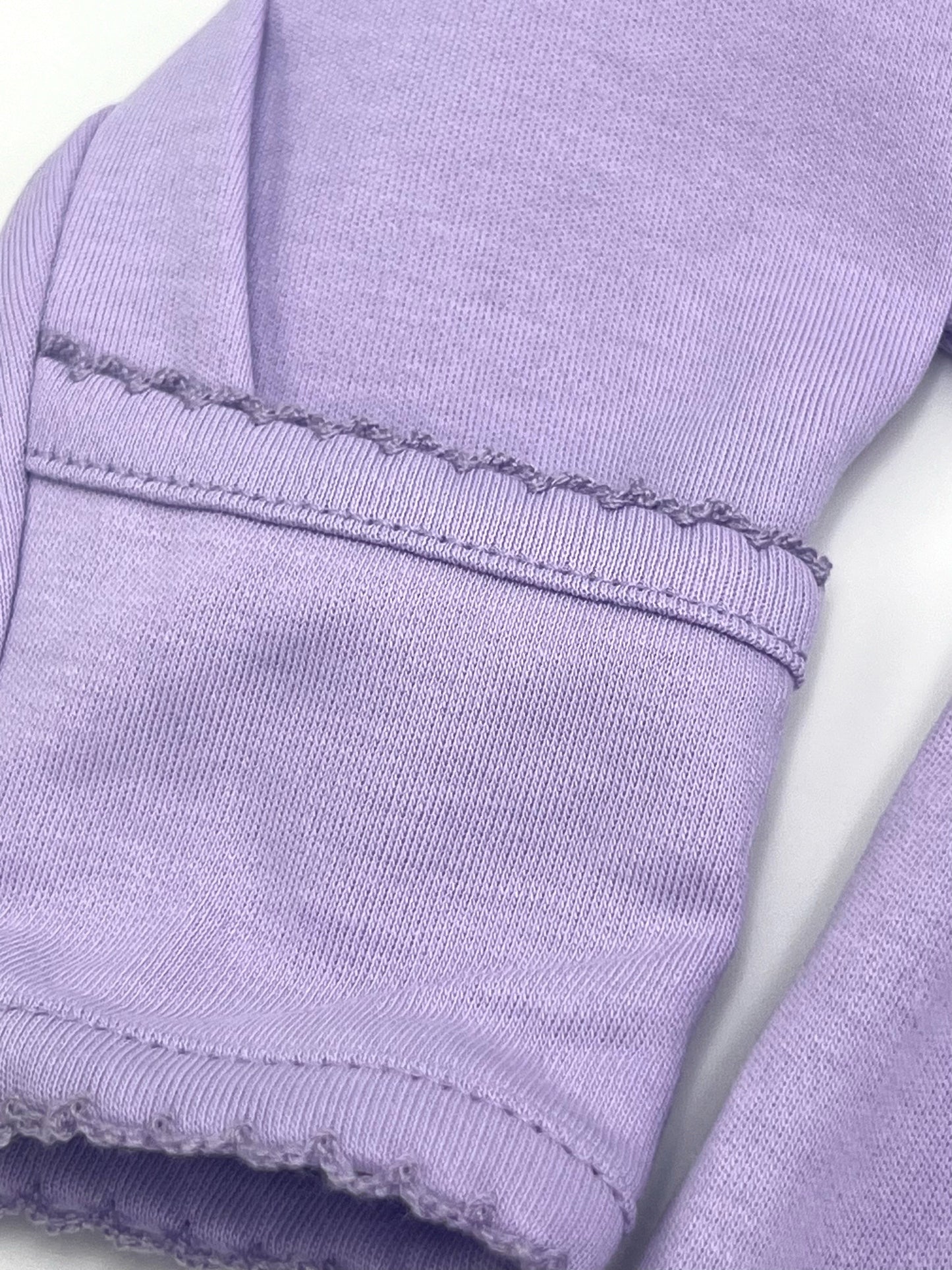 100% PIMA Cotton Newborn Pleated Gown & Hat Set: Lavender (0-6 months)