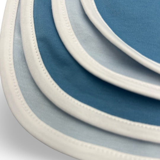 Newborn Bundle: PIMA Set - Up & Away Footie w/Blue Picot Trim, Reversible Blue Blanket, Bib & Teether