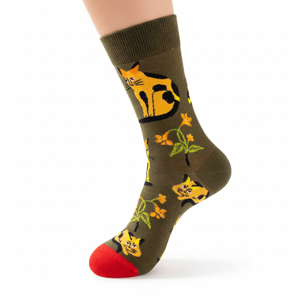 Orange Cat | Cotton Blend Socks