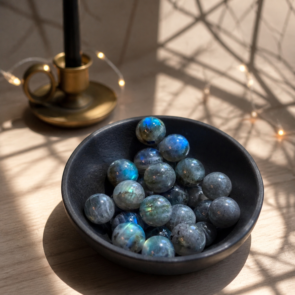 Mini Labradorite Spheres, Crystals and Stones, Labradorite Marble