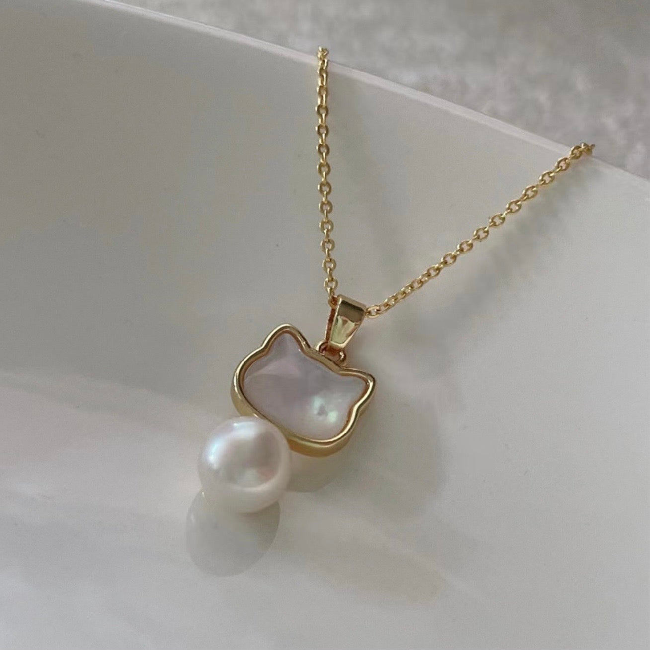 Mother of Pearl & Freshwater Pearl | Earrings + Necklace + Ring